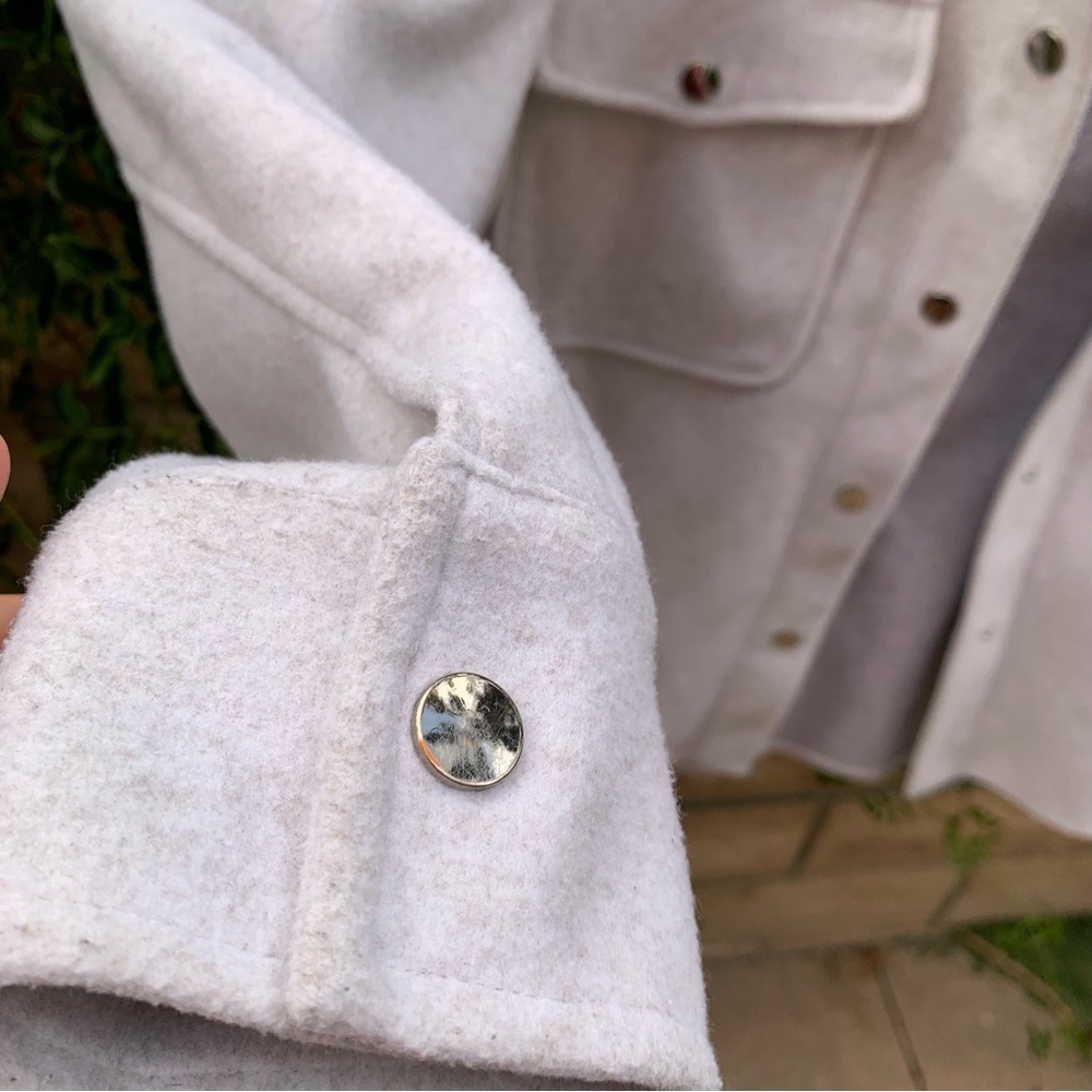 Zara Light Beige structured Shacket Jacket - Picture 2 of 8